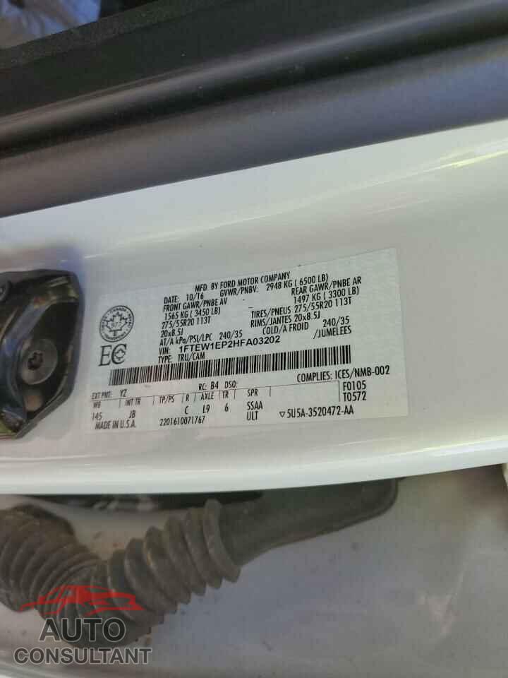 FORD F-150 2017 - 1FTEW1EP2HFA03202