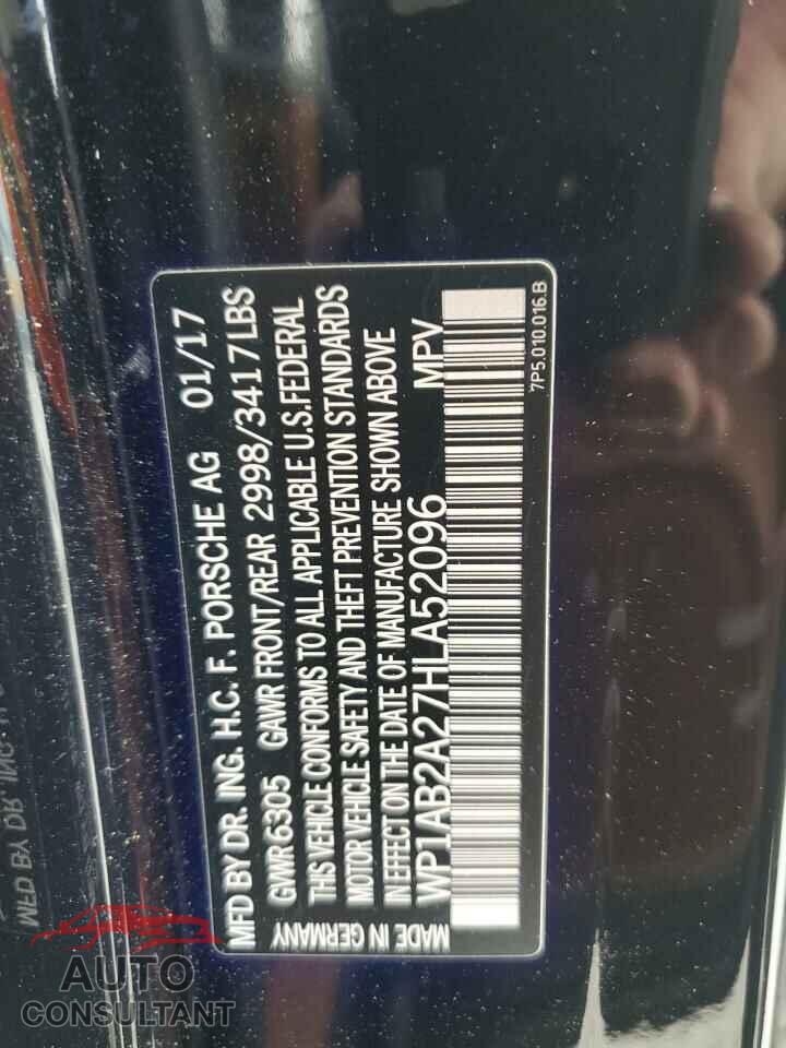 PORSCHE CAYENNE 2017 - WP1AB2A27HLA52096