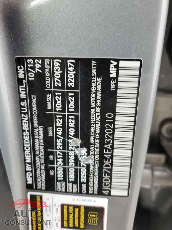 MERCEDES-BENZ GL-CLASS 2014 - 4JGDF7DE4EA320210