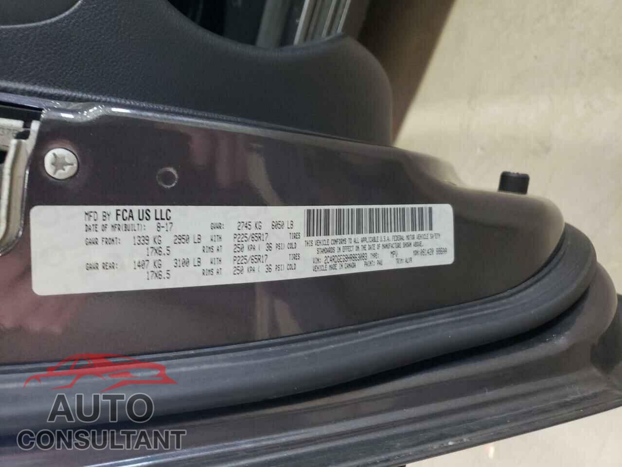 DODGE CARAVAN 2017 - 2C4RDGEG9HR863083