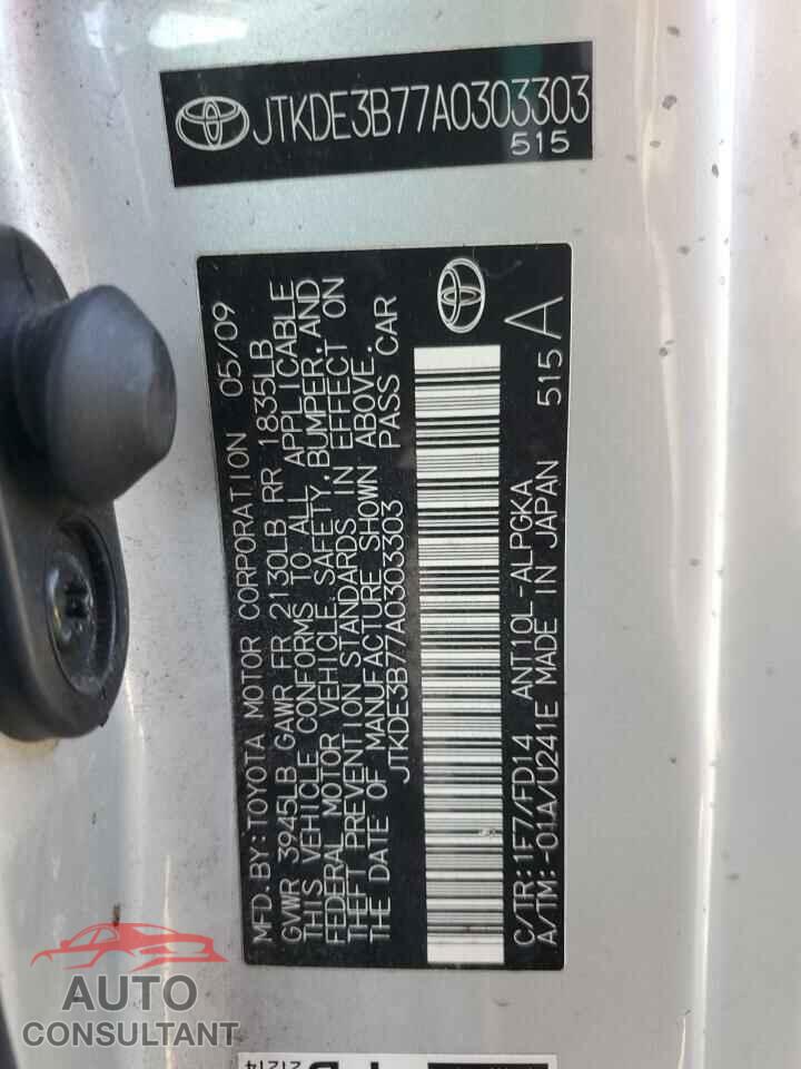 TOYOTA SCION 2010 - JTKDE3B77A0303303
