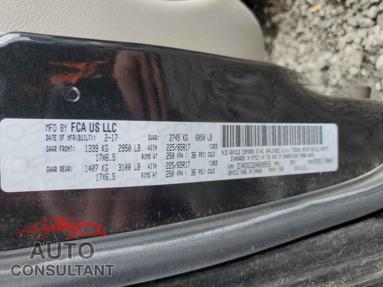 DODGE CARAVAN 2017 - 2C4RDGCG2HR698559