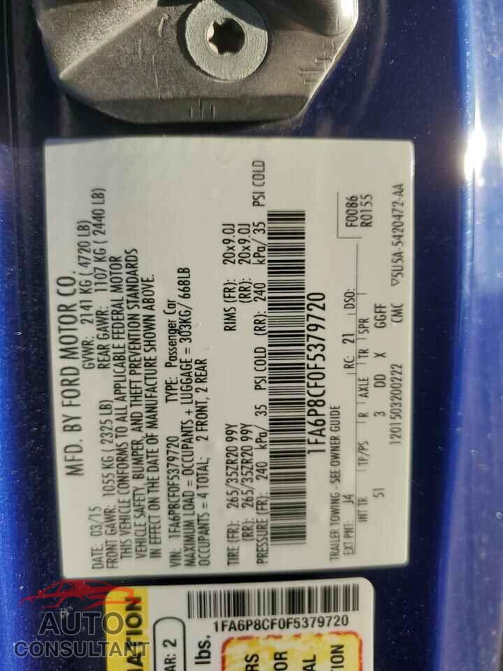 FORD MUSTANG 2015 - 1FA6P8CF0F5379720