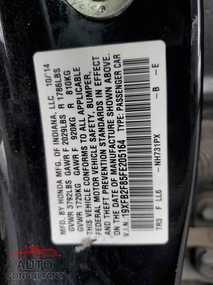 HONDA CIVIC 2015 - 19XFB2F85FE205164