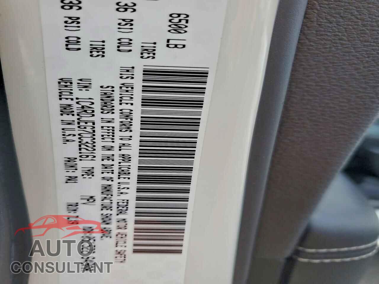 DODGE DURANGO 2012 - 1C4RDJEG7CC322161