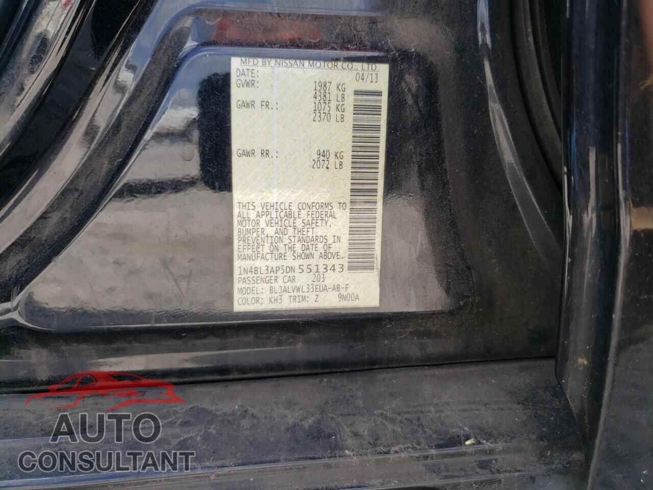 NISSAN ALTIMA 2013 - 1N4BL3AP5DN551343