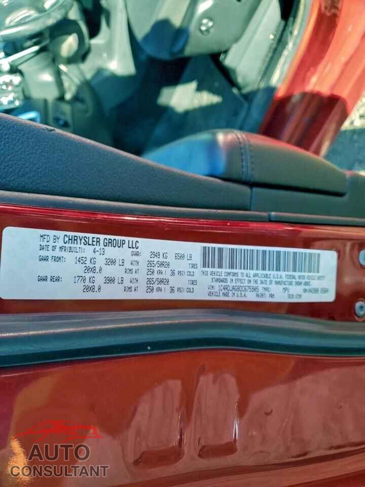 DODGE DURANGO 2013 - 1C4RDJAG8DC675905