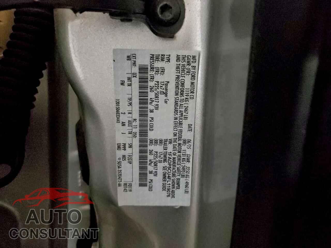 FORD CMAX 2015 - 1FADP5CU4FL119076