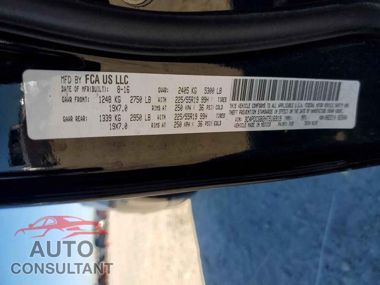DODGE JOURNEY 2017 - 3C4PDCGB2HT516919