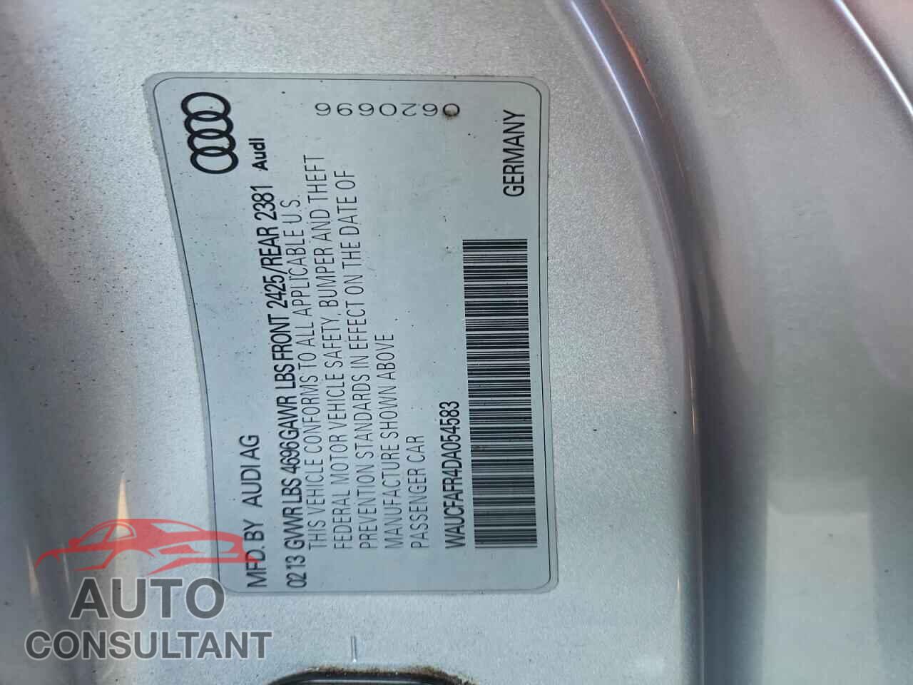 AUDI A5 2013 - WAUCFAFR4DA054583