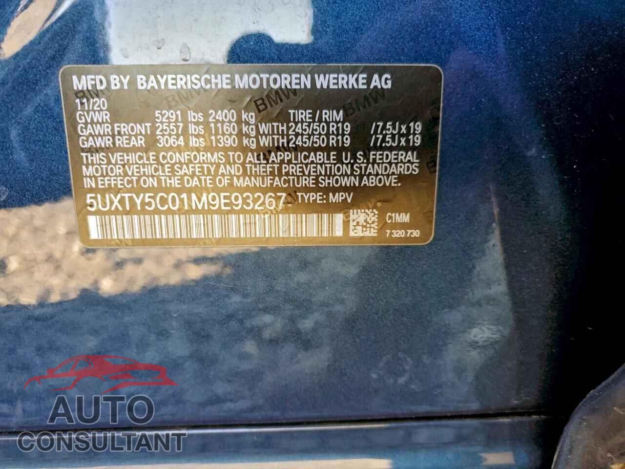 BMW X3 2021 - 5UXTY5C01M9E93267