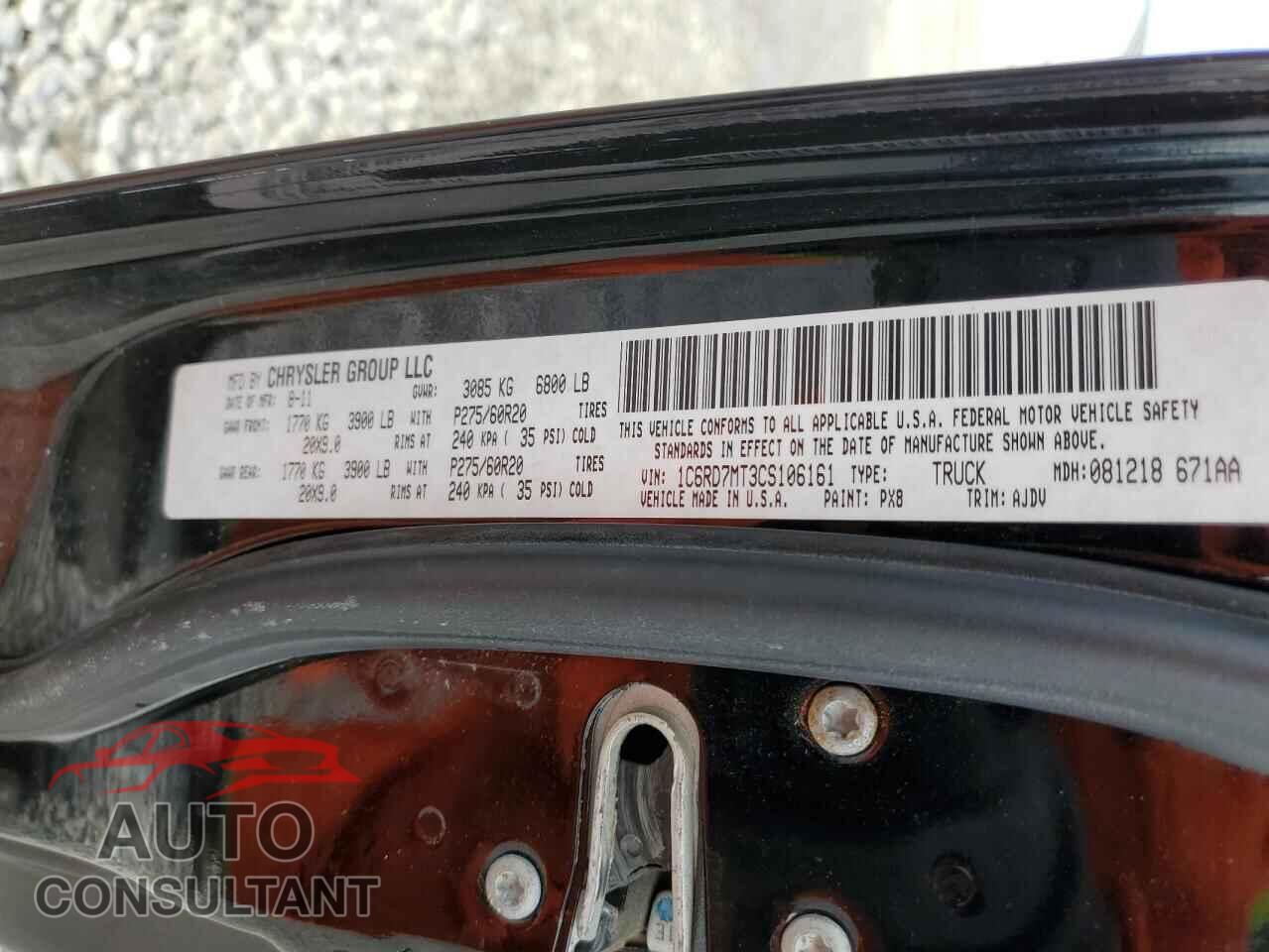 DODGE RAM 1500 2012 - 1C6RD7MT3CS106161
