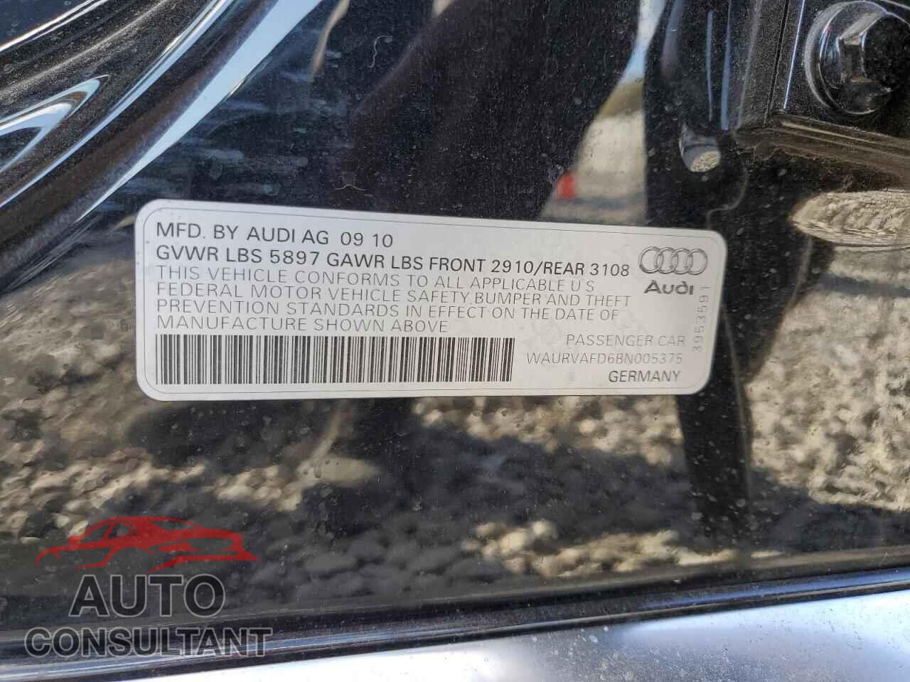 AUDI A8 2011 - WAURVAFD6BN005375
