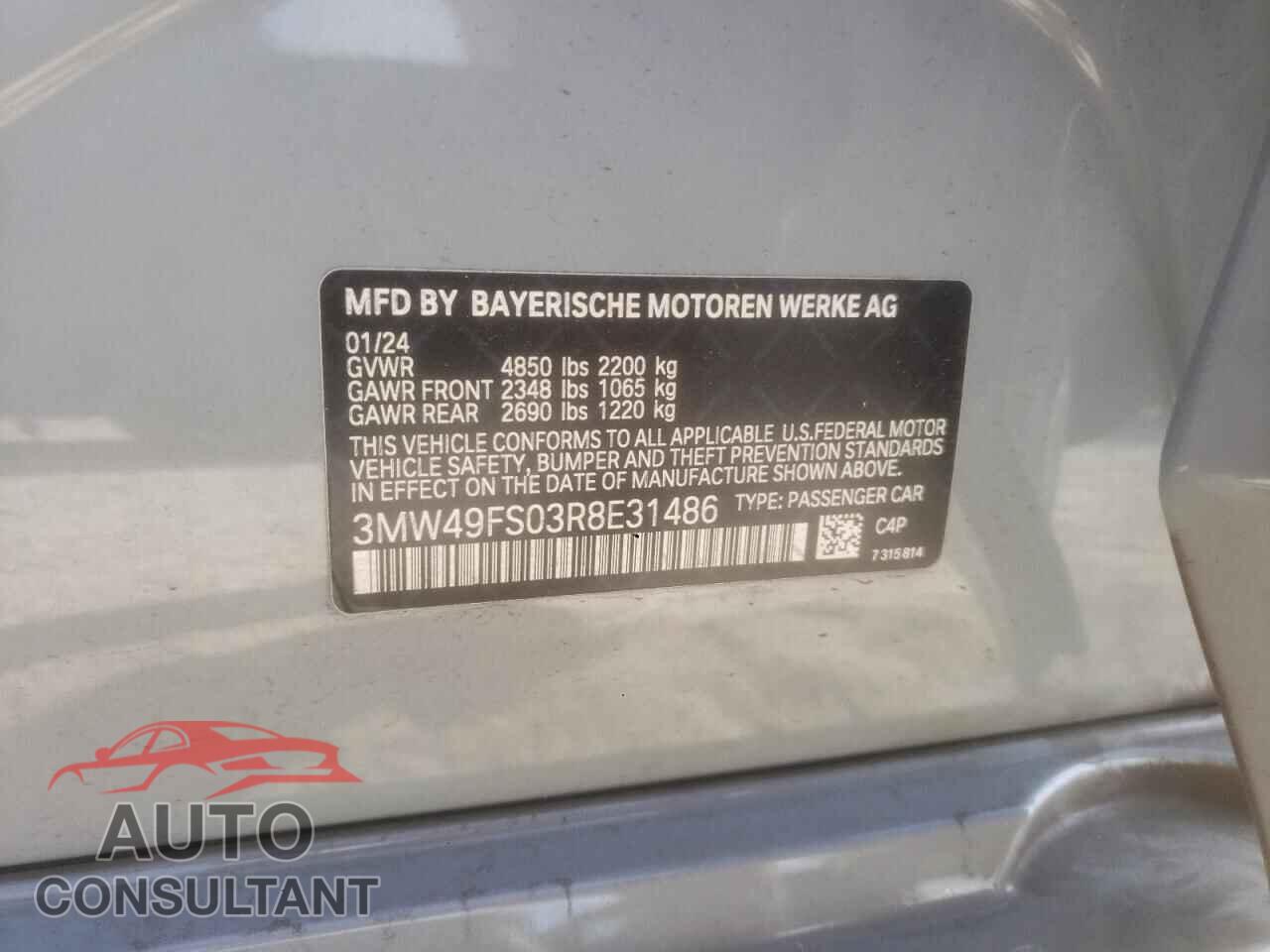 BMW M3 2024 - 3MW49FS03R8E31486