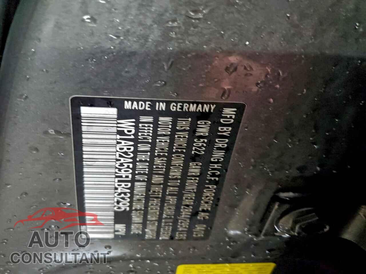 PORSCHE MACAN 2015 - WP1AB2A59FLB43295