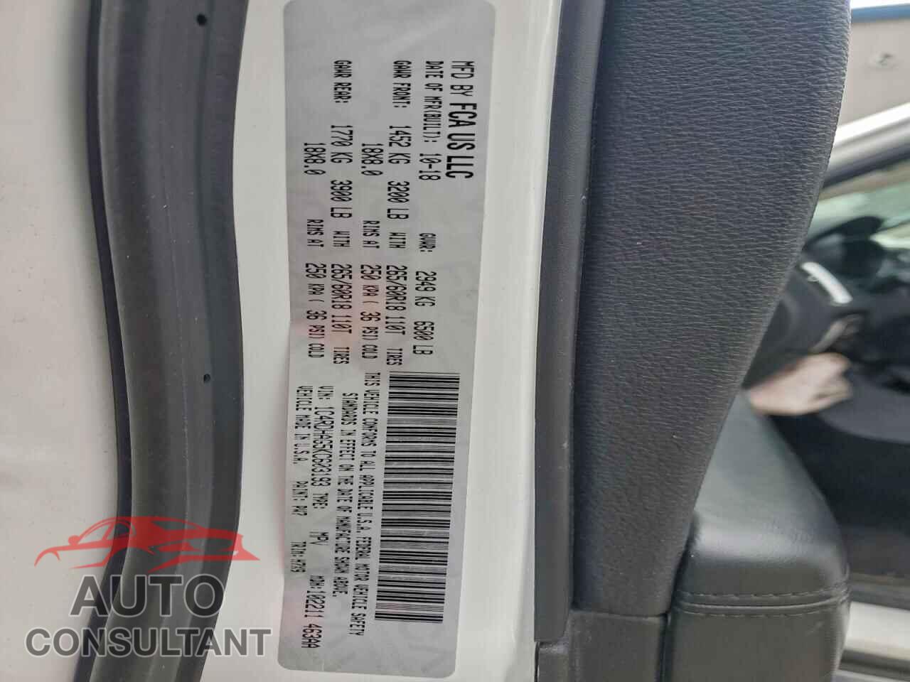 DODGE DURANGO 2019 - 1C4RDHAG5KC603193