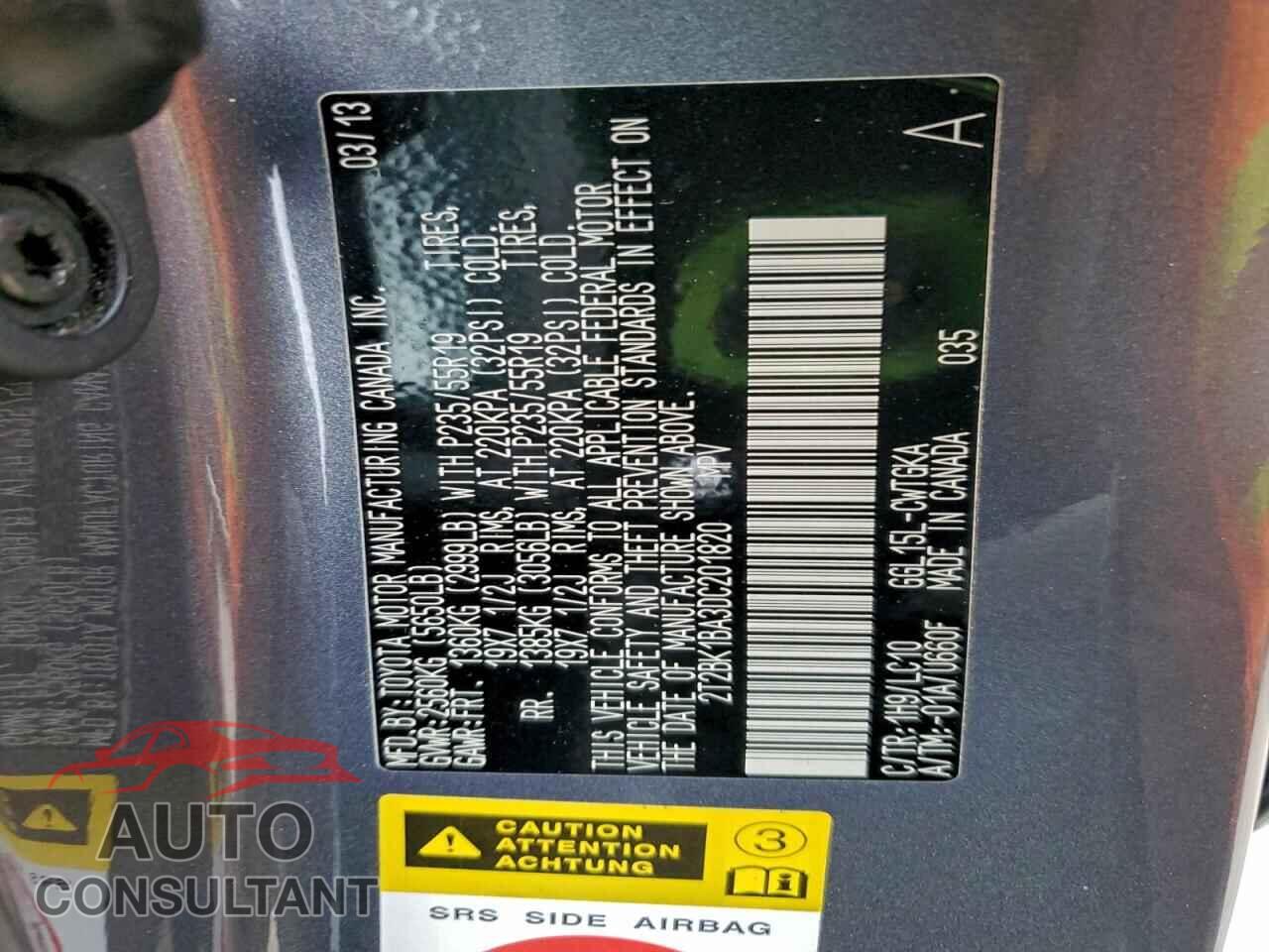 LEXUS RX350 2013 - 2T2BK1BA3DC201820