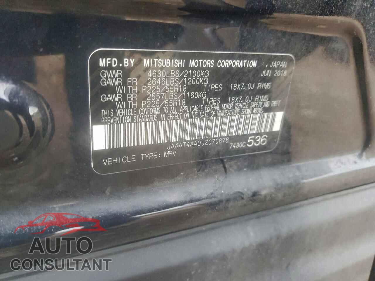 MITSUBISHI ECLIPSE 2018 - JA4AT4AA0JZ070678