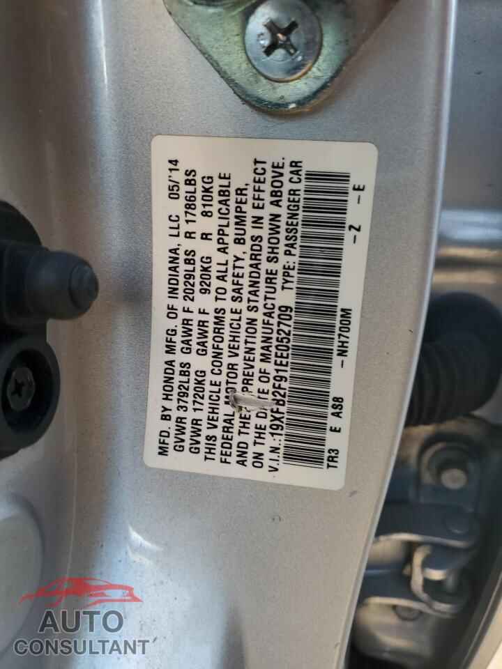 HONDA CIVIC 2014 - 19XFB2F91EE052709