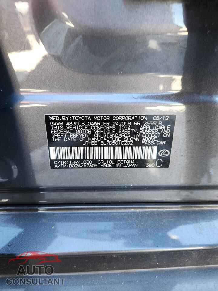 LEXUS GS350 2013 - JTHBE1BL7D5010202