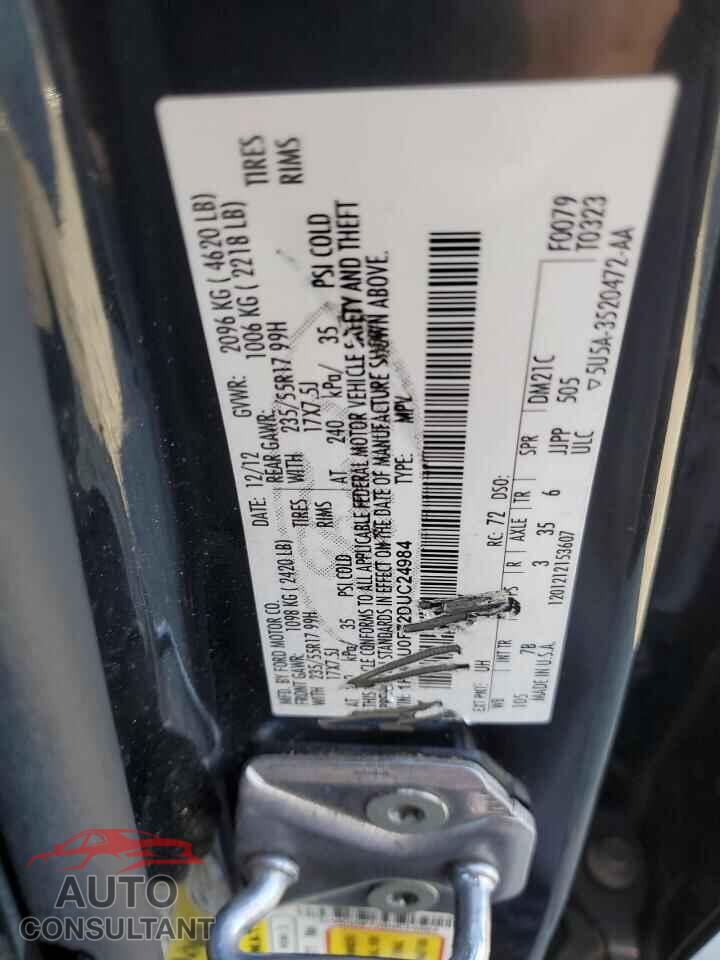 FORD ESCAPE 2013 - 1FMCU0F72DUC24984