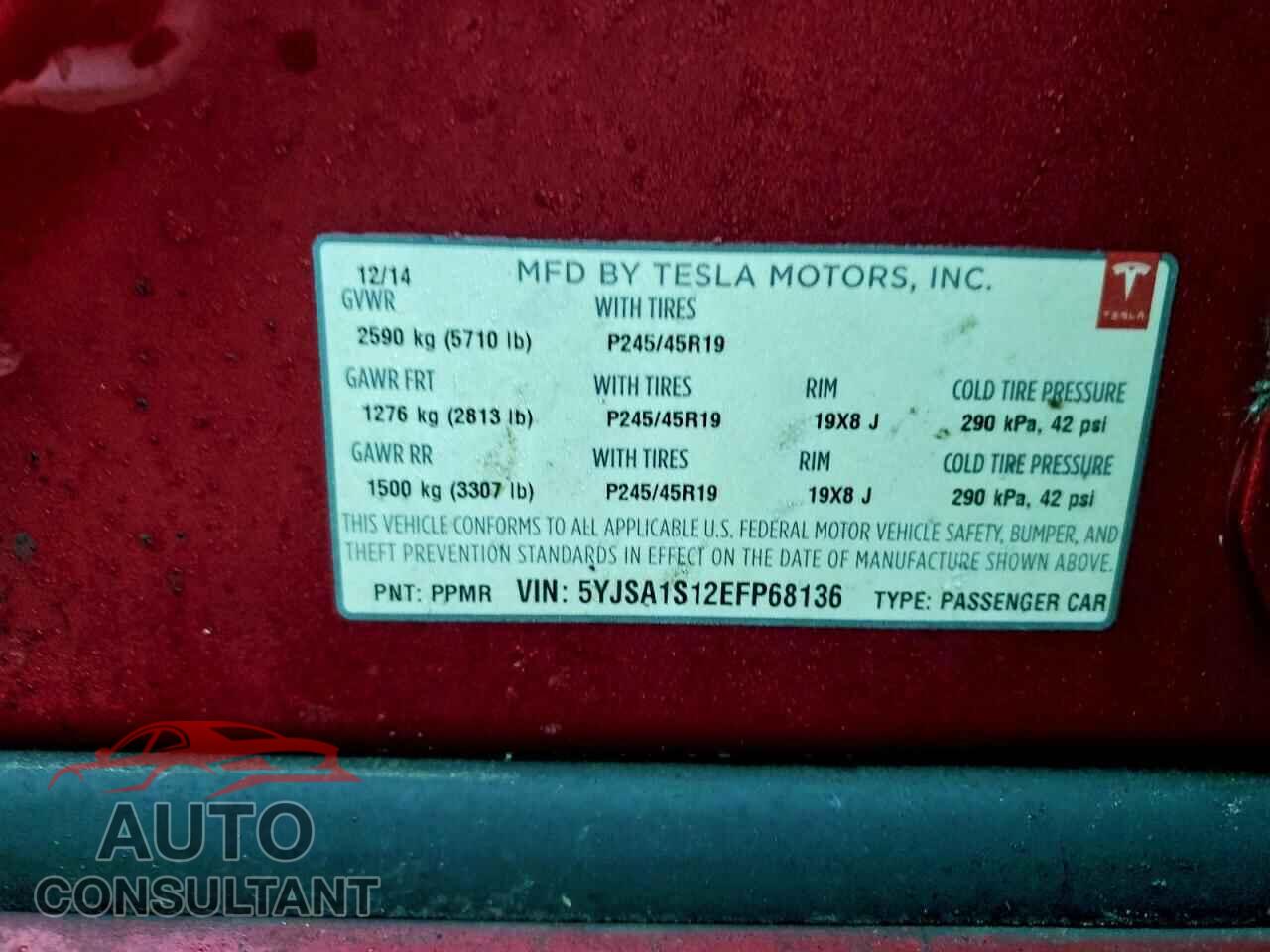 TESLA MODEL S 2014 - 5YJSA1S12EFP68136