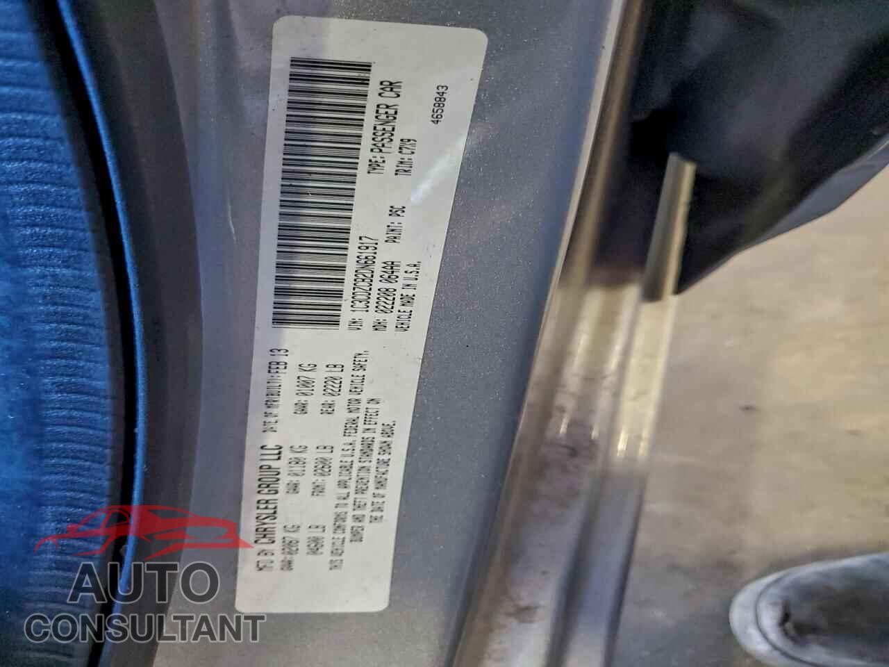 DODGE AVENGER 2013 - 1C3CDZCB2DN661917
