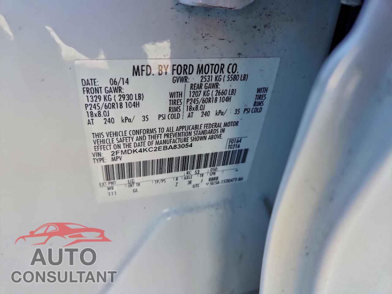 FORD EDGE 2014 - 2FMDK4KC2EBA83054
