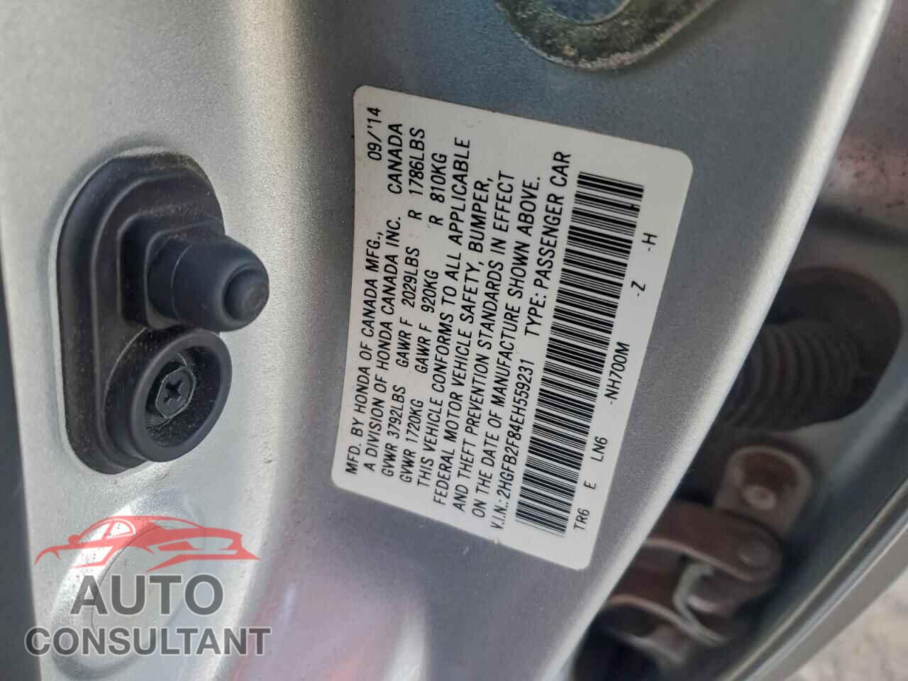 HONDA CIVIC 2014 - 2HGFB2F84EH559231