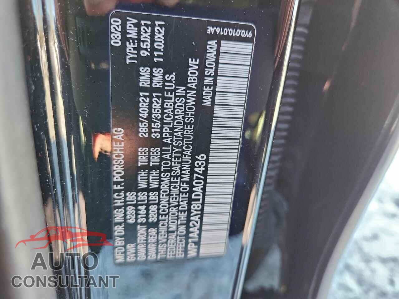 PORSCHE CAYENNE 2020 - WP1AA2AY8LDA07436