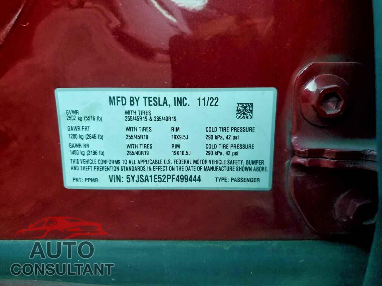 TESLA MODEL S 2023 - 5YJSA1E52PF499444