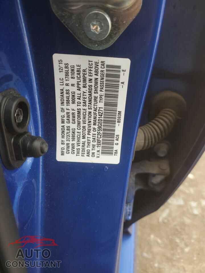 HONDA CIVIC 2016 - 19XFC2F59GE014271