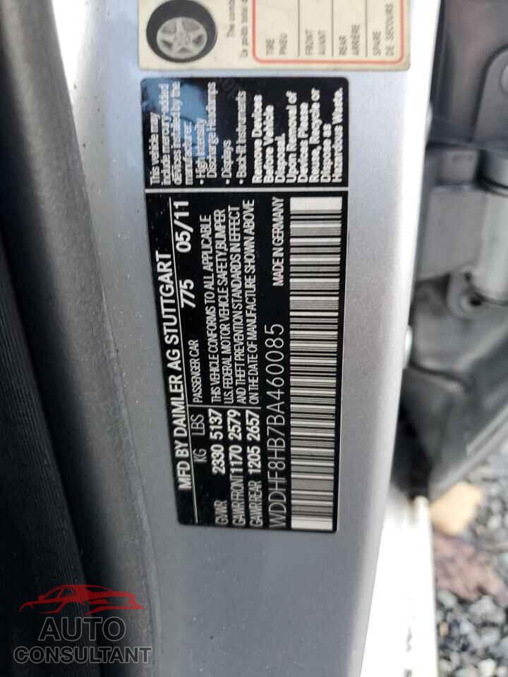 MERCEDES-BENZ E-CLASS 2011 - WDDHF8HB7BA460085