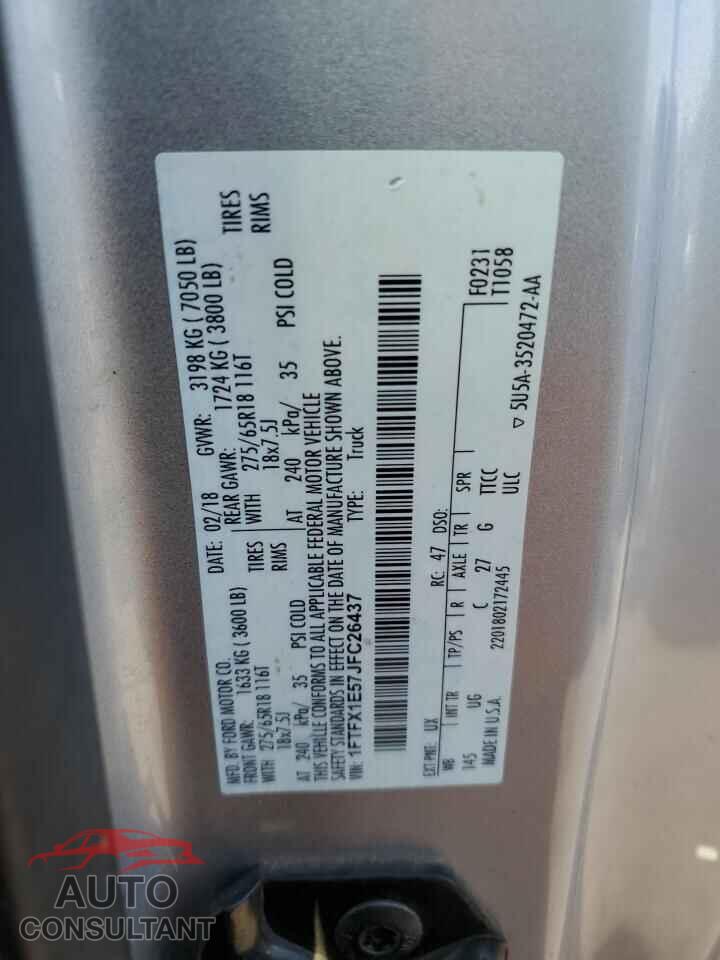 FORD F-150 2018 - 1FTFX1E57JFC26437