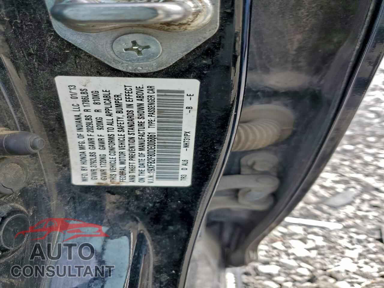 HONDA CIVIC 2013 - 19XFB2F80DE006861