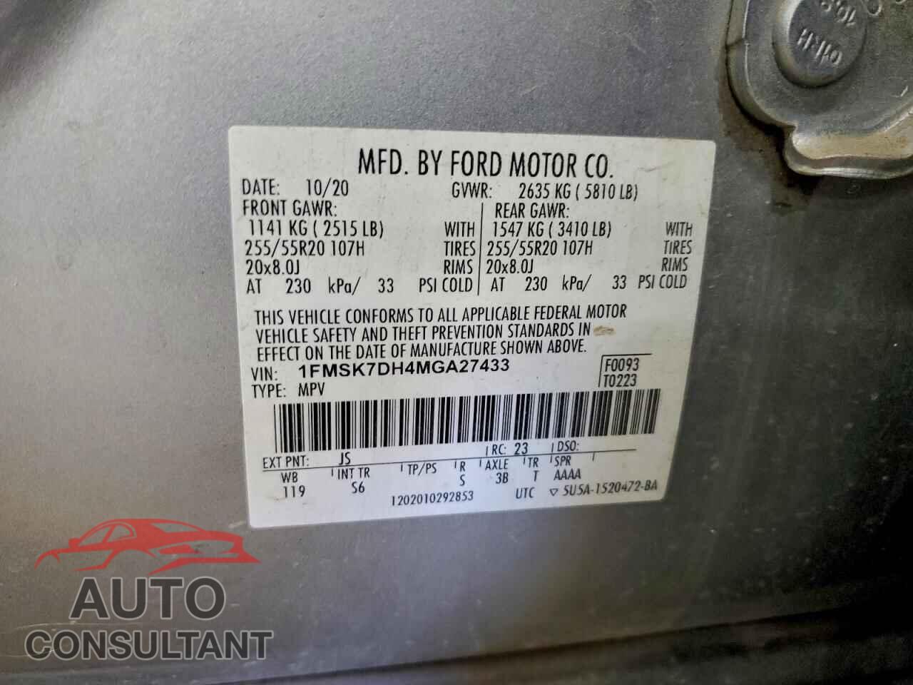 FORD EXPLORER 2021 - 1FMSK7DH4MGA27433