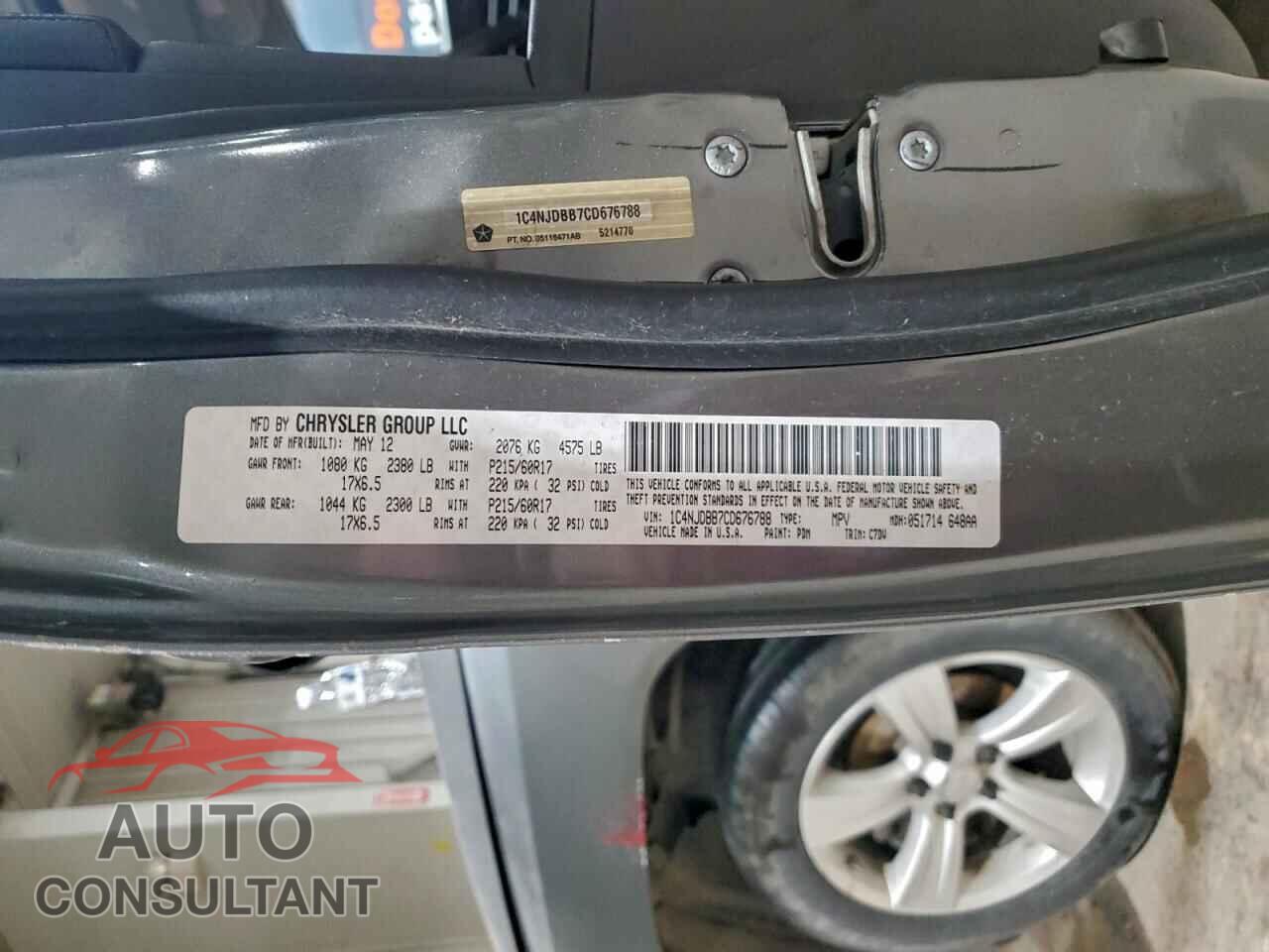 JEEP COMPASS 2012 - 1C4NJDBB7CD676788
