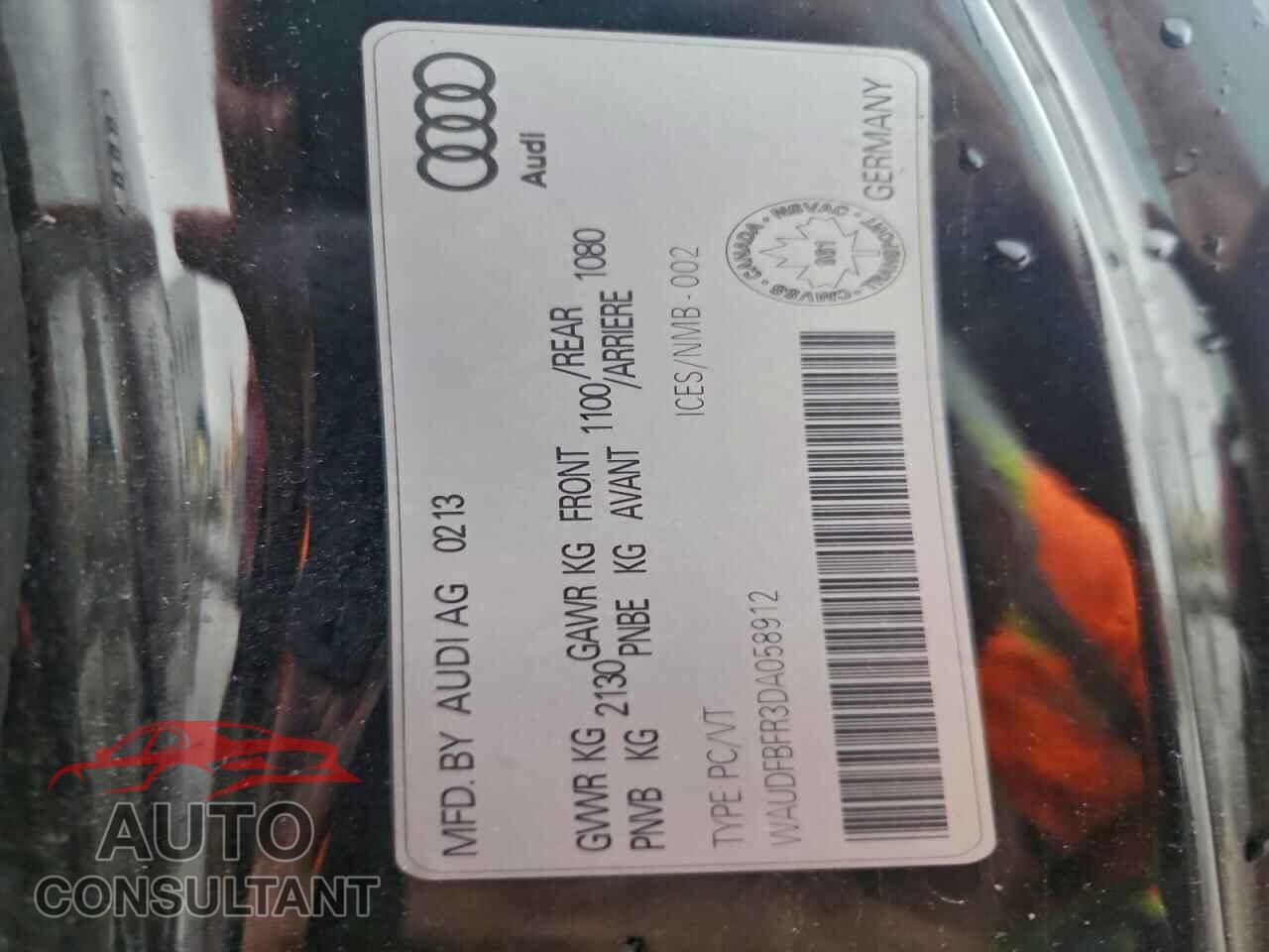 AUDI A5 2013 - WAUDFBFR3DA058912