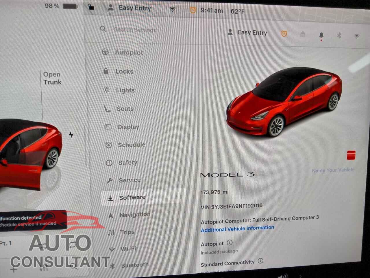 TESLA MODEL 3 2022 - 5YJ3E1EA9NF192016