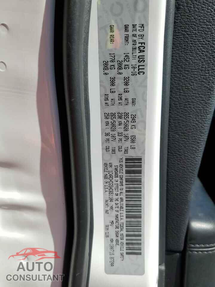 DODGE DURANGO 2017 - 1C4RDHDG5HC651104