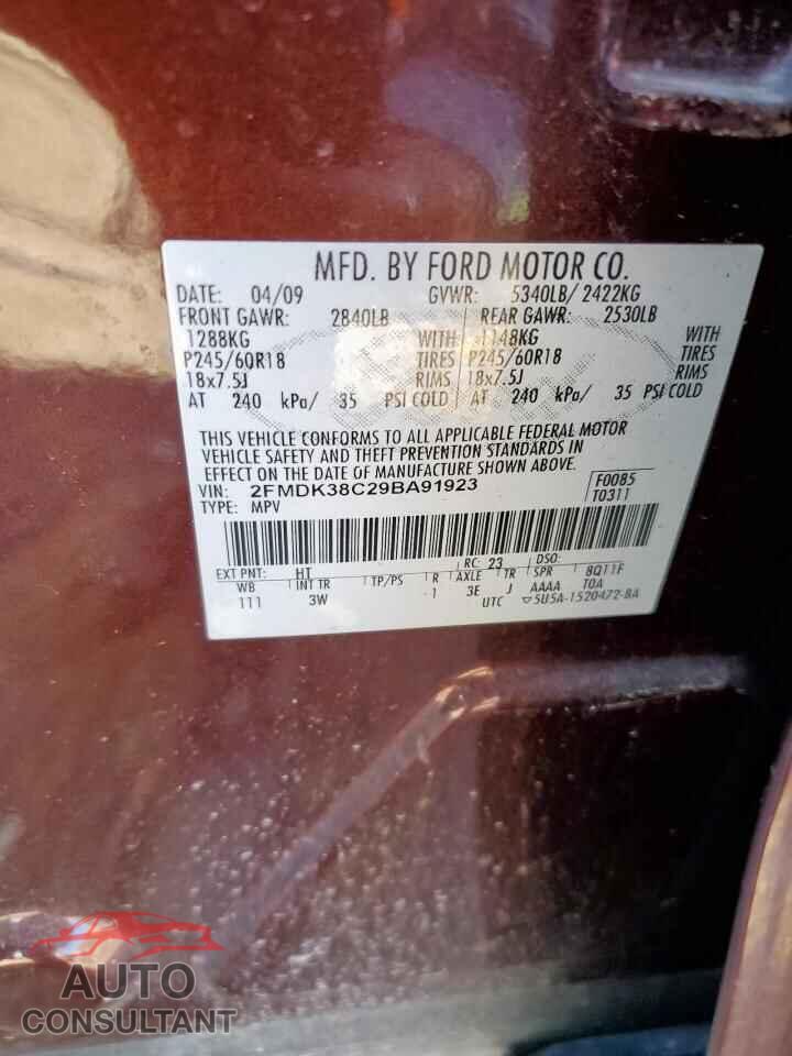 FORD EDGE 2009 - 2FMDK38C29BA91923