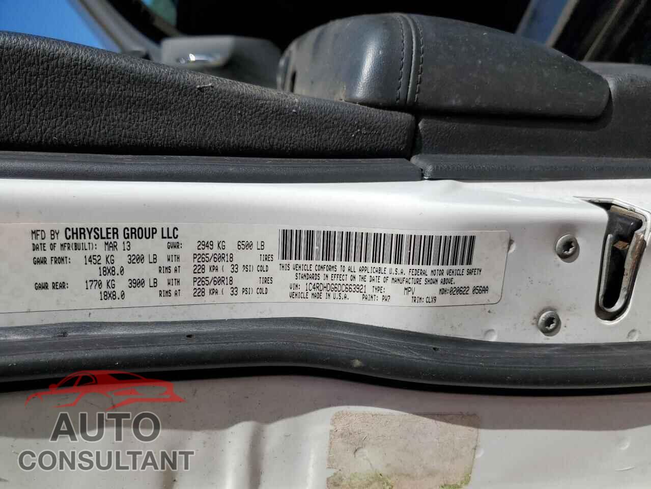 DODGE DURANGO 2013 - 1C4RDHDG6DC663921
