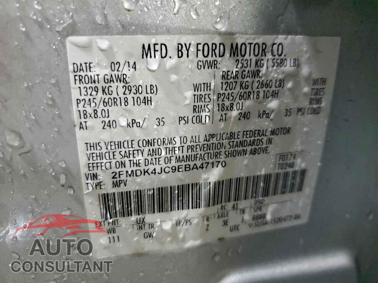 FORD EDGE 2014 - 2FMDK4JC9EBA47170
