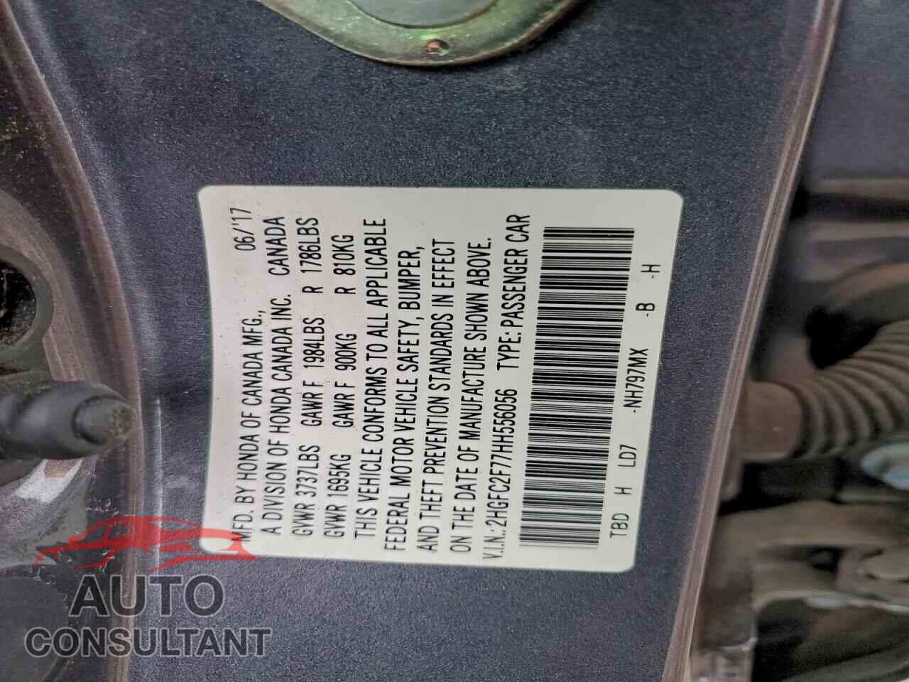 HONDA CIVIC 2017 - 2HGFC2F77HH556056