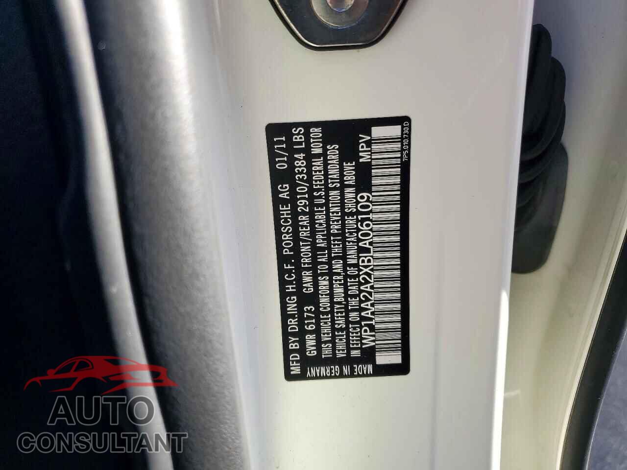 PORSCHE CAYENNE 2011 - WP1AA2A2XBLA06109