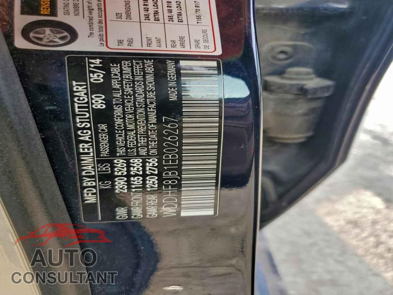 MERCEDES-BENZ E-CLASS 2014 - WDDHF8JB1EB026267