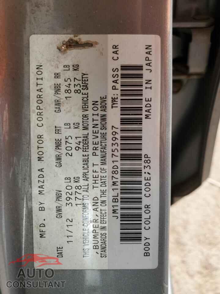 MAZDA 3 2013 - JM1BL1M78D1753997