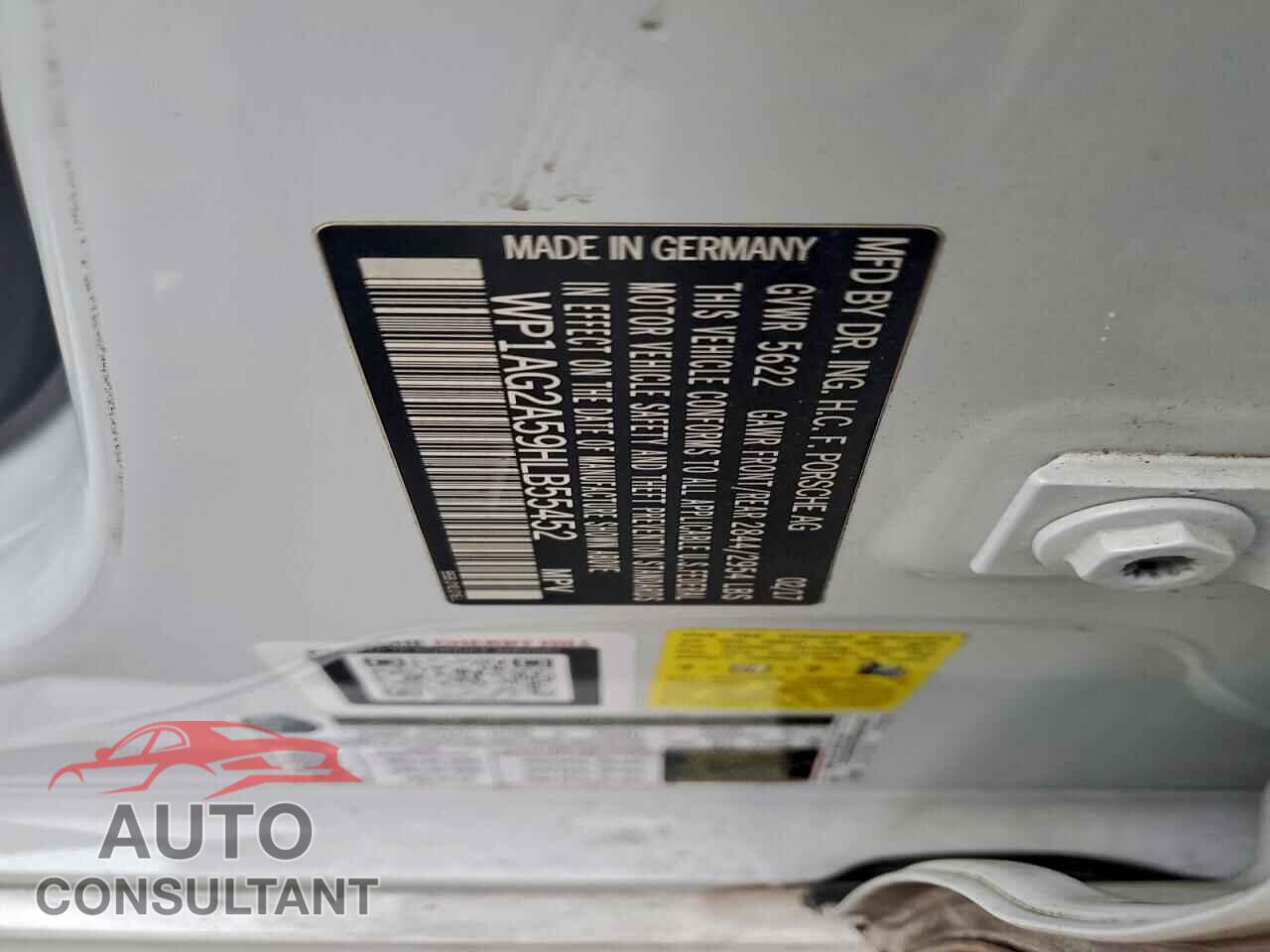 PORSCHE MACAN 2017 - WP1AG2A59HLB55452