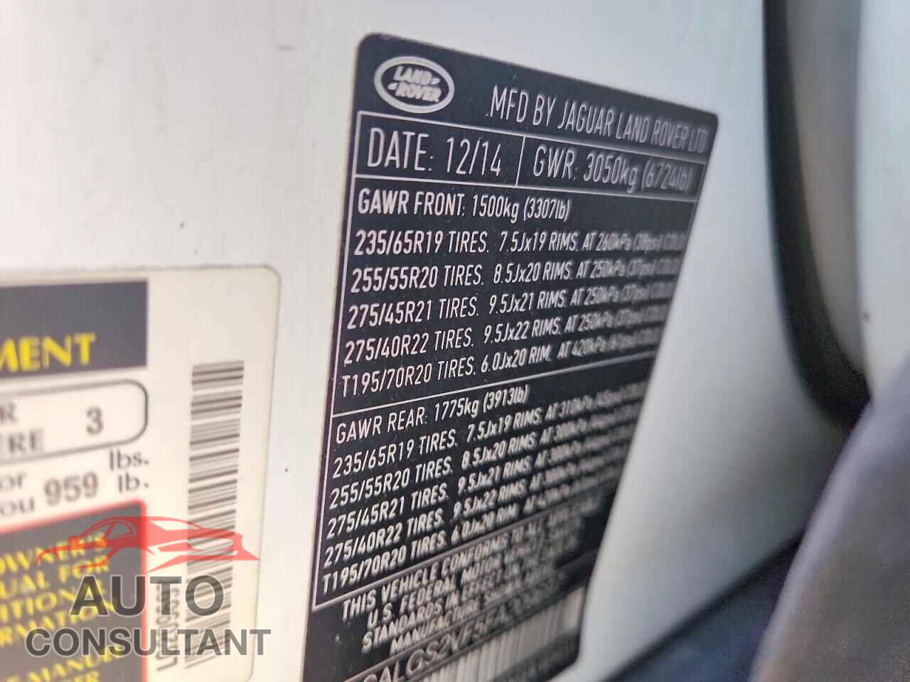 LAND ROVER RANGE ROVER 2015 - SALGS2VF5FA209697