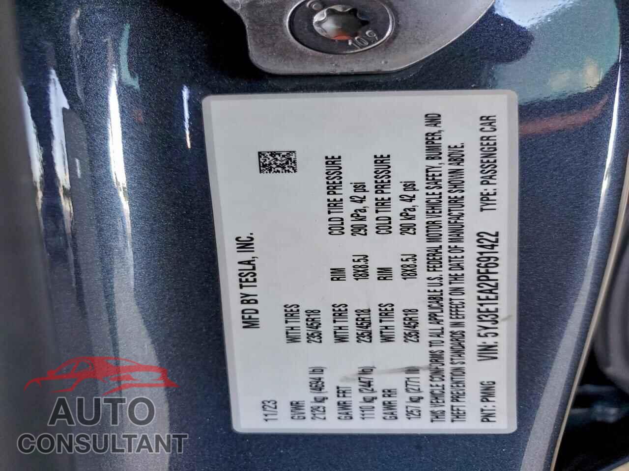 TESLA MODEL 3 2023 - 5YJ3E1EA2PF691422